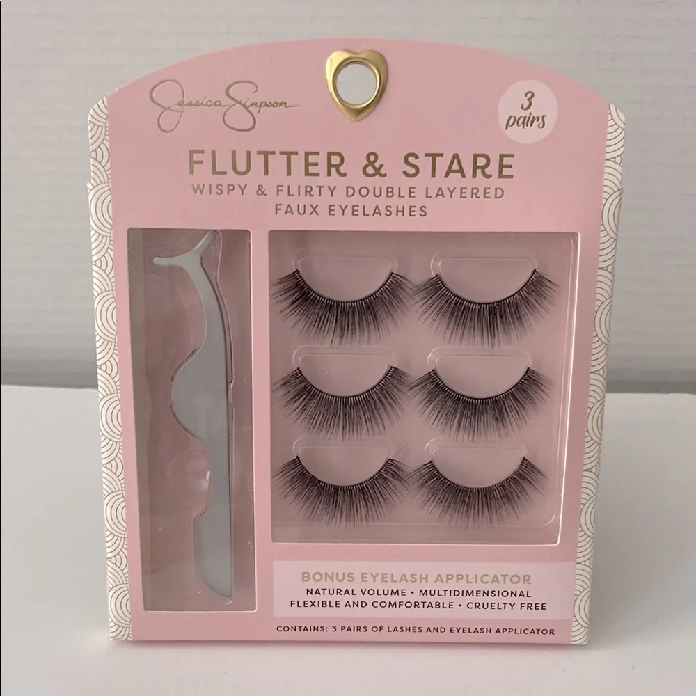 2/$20 Jessica Simpson Eyelashes 3 Pairs + Bonus Applicator